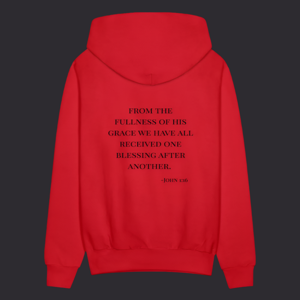 'Fullness of his Grace' Classic Red Hoodie Thrive Collection - red