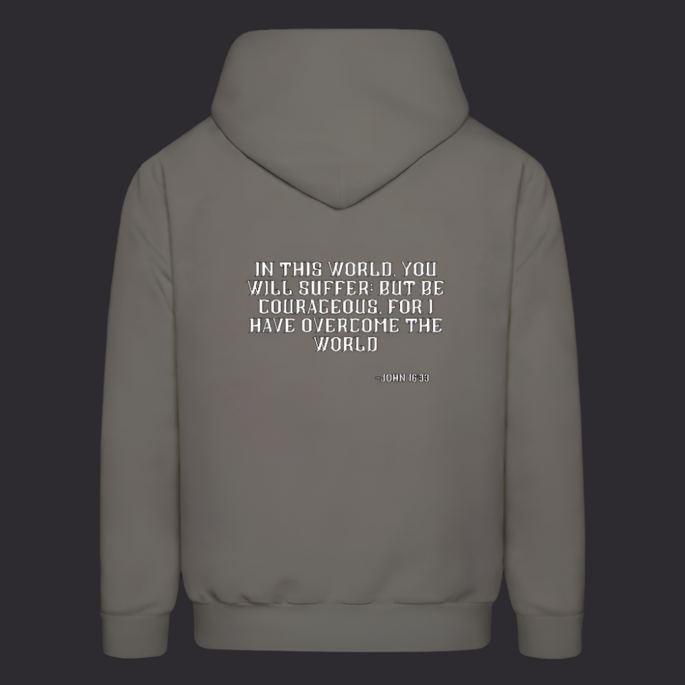 'Be Courageous' Asphalt Gray Hoodie Survive Collection - asphalt gray