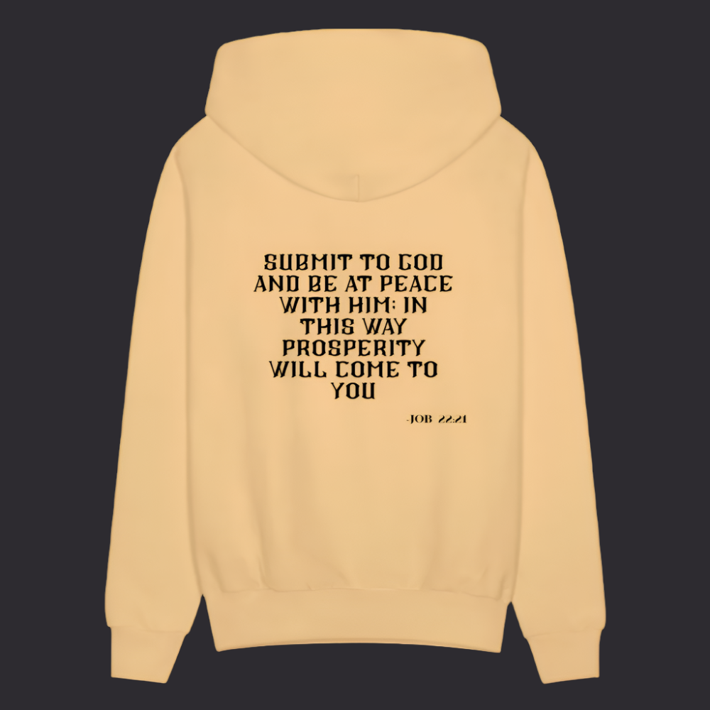 'Submit to God' Light Gold Hoodie Strive Collection - light gold 