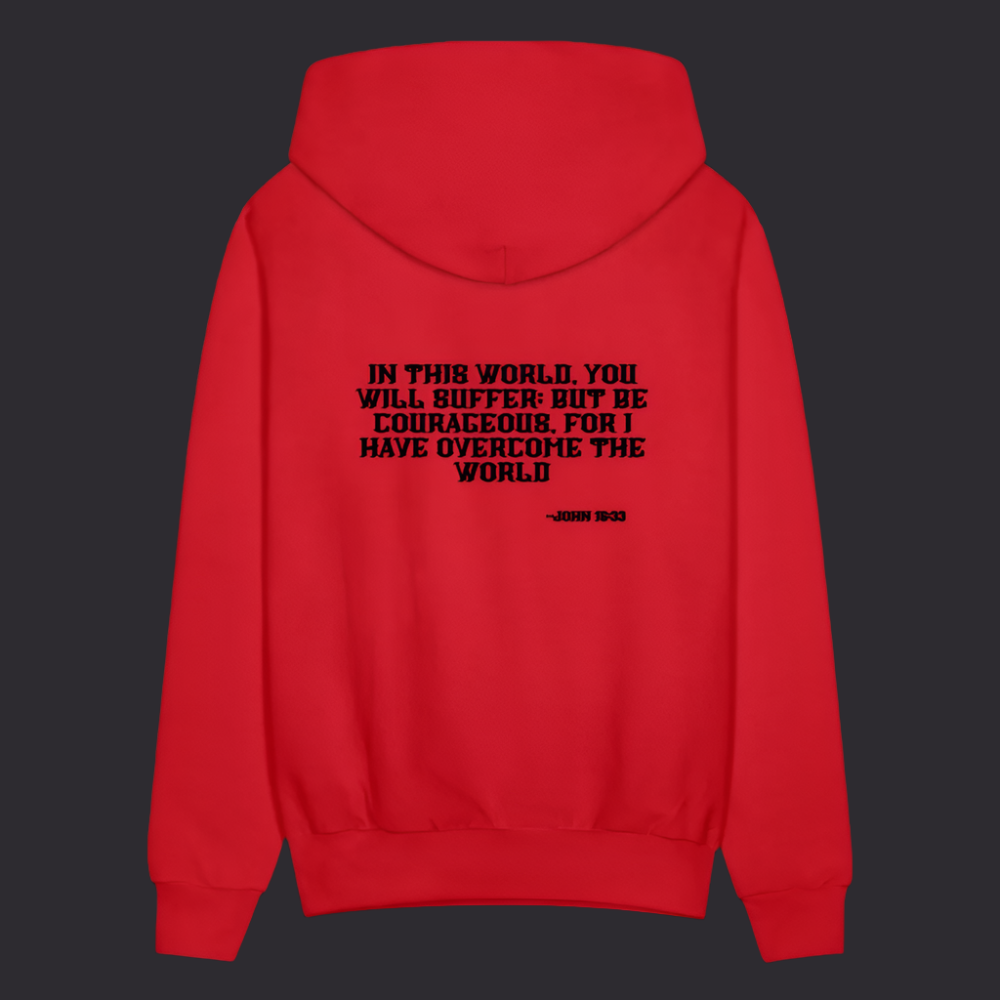 'Be Courageous' Classic Red Hoodie Survive Collection - red