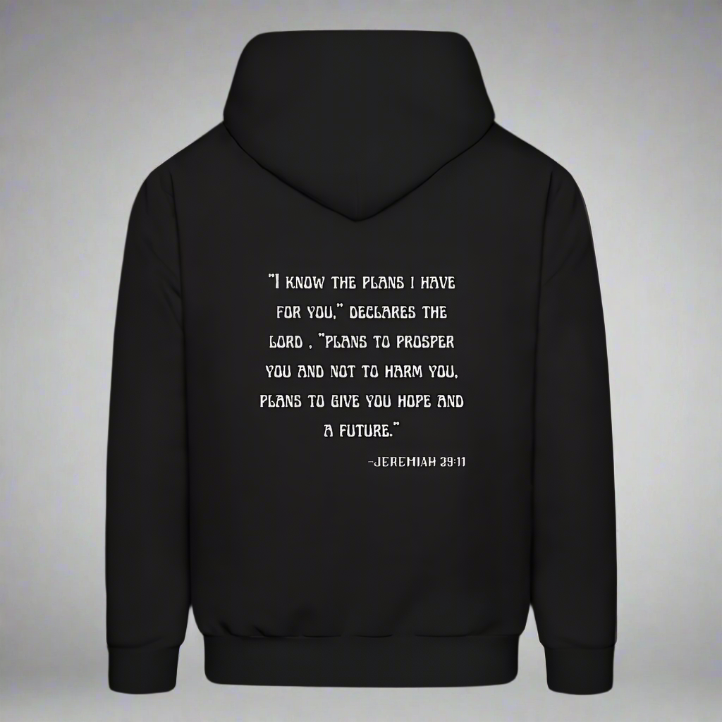 'I know the plans' Classic Black Hoodie Thrive Collection - black