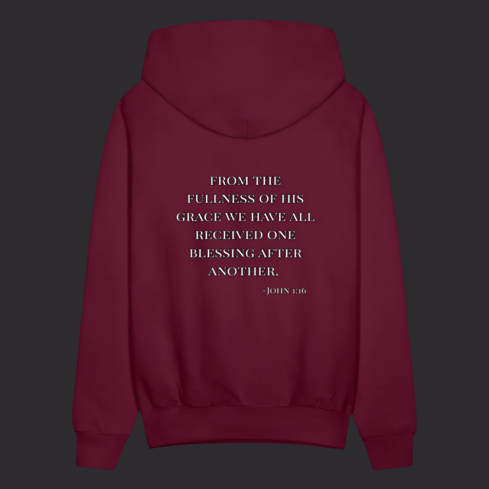 'Fullness of his Grace' Burgundy Hoodie Thrive Collection - burgundy