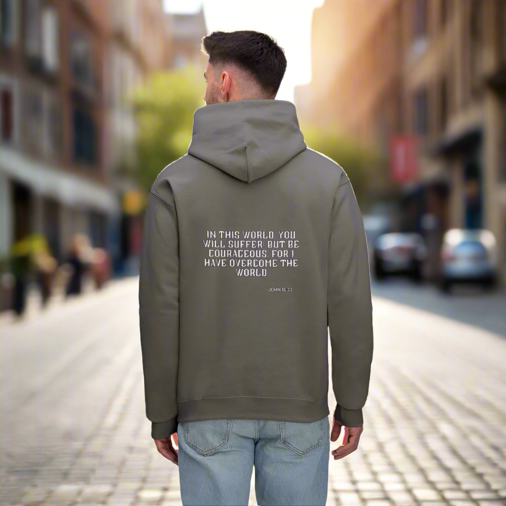 'Be Courageous' Asphalt Gray Hoodie Survive Collection - asphalt gray