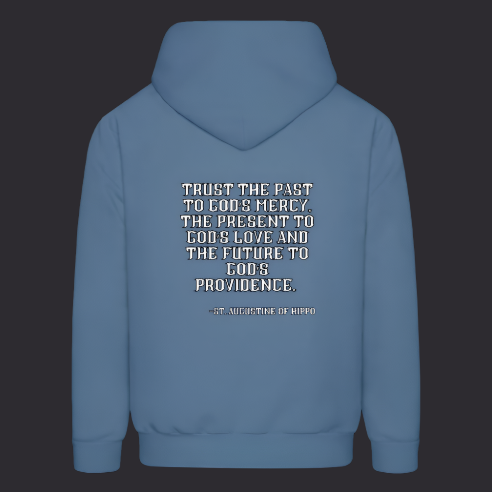 'Trust the Past' Denim Blue Hoodie Thrive Collection - denim blue