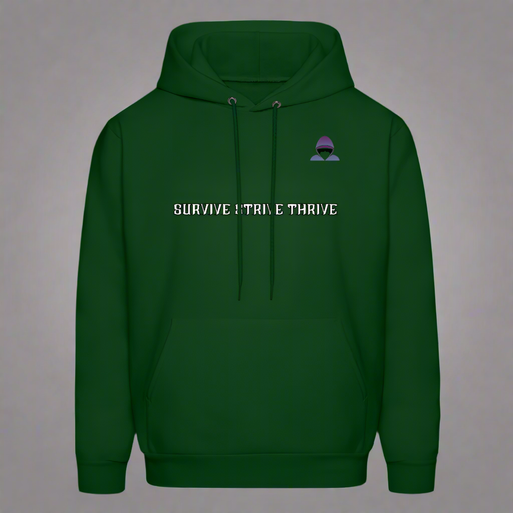Boyz N The Hoodies Motto Forest Green Hoodie Classic Design - forest green