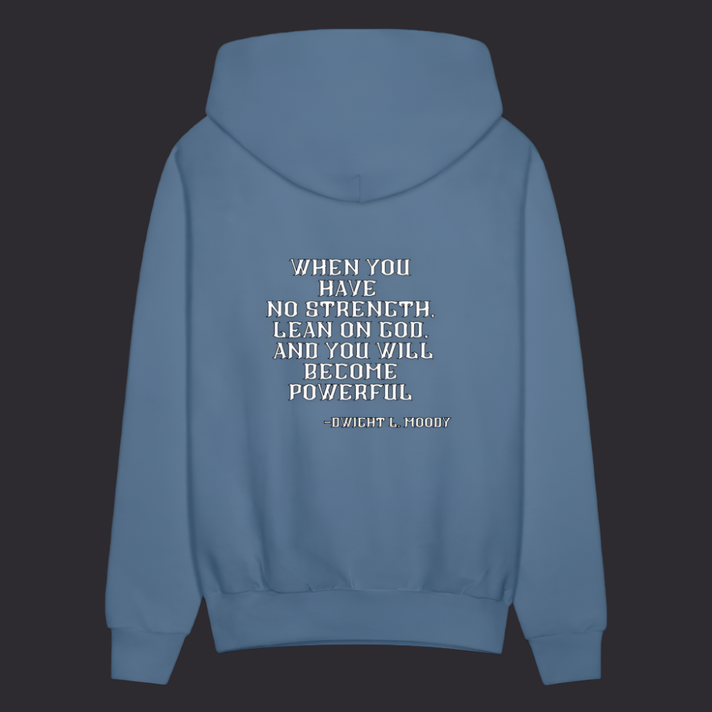 'Lean on God' Denim Blue Hoodies Survive Collection - denim blue