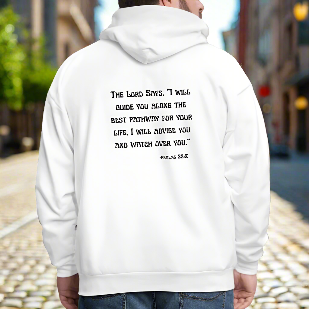 'I will guide you' Classic White Hoodie Thrive Collection - white
