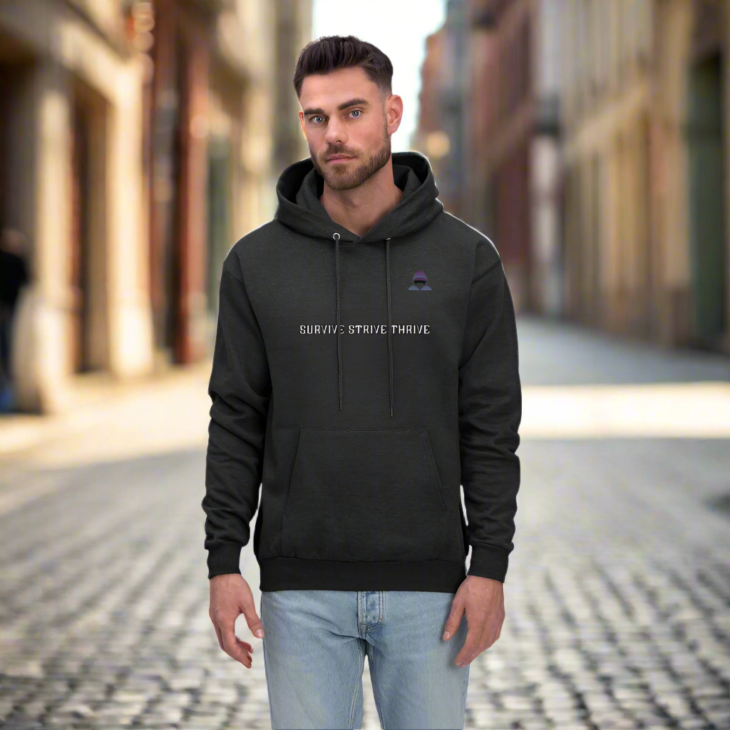 Char Boyz N The Hoodies Motto Charcoal Gray Hoodie Classic Design - charcoal grey