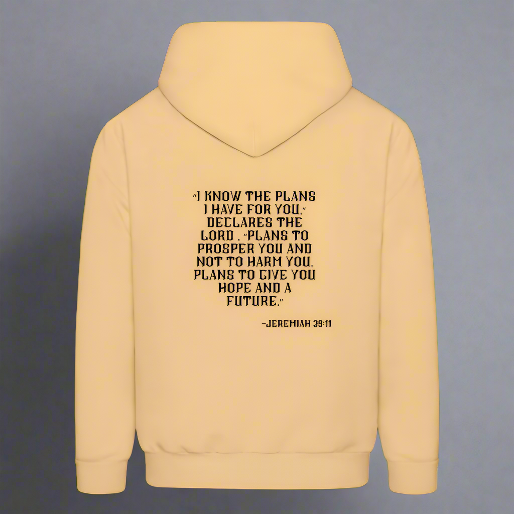 'I know the plans' Light Gold Hoodie Thrive Collection - light gold 