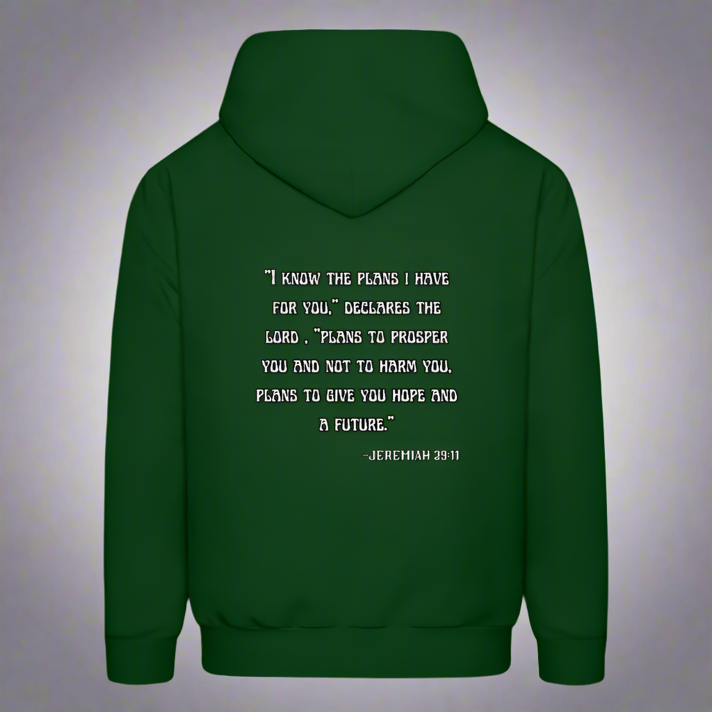 'I know the plans' Forest Green Hoodie Thrive Collection - forest green