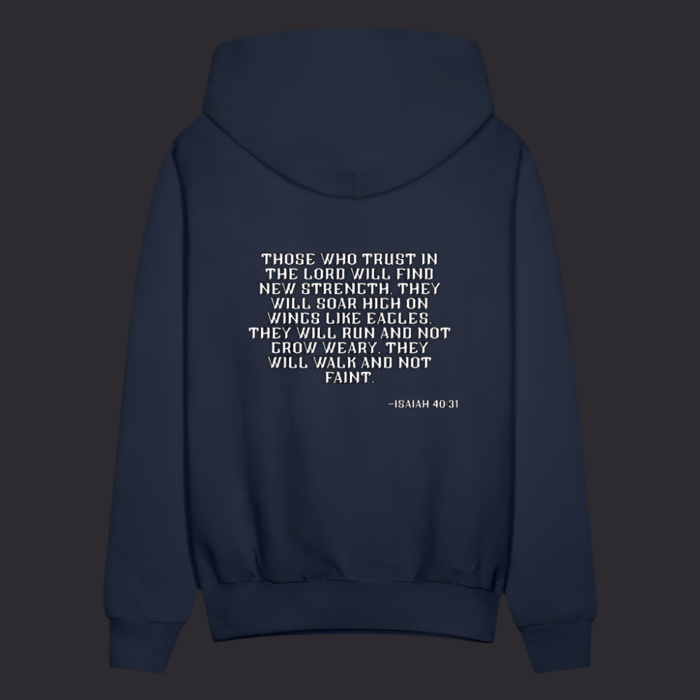 'Trust in the Lord' Navy Blue Hoodie Strive Collection - navy