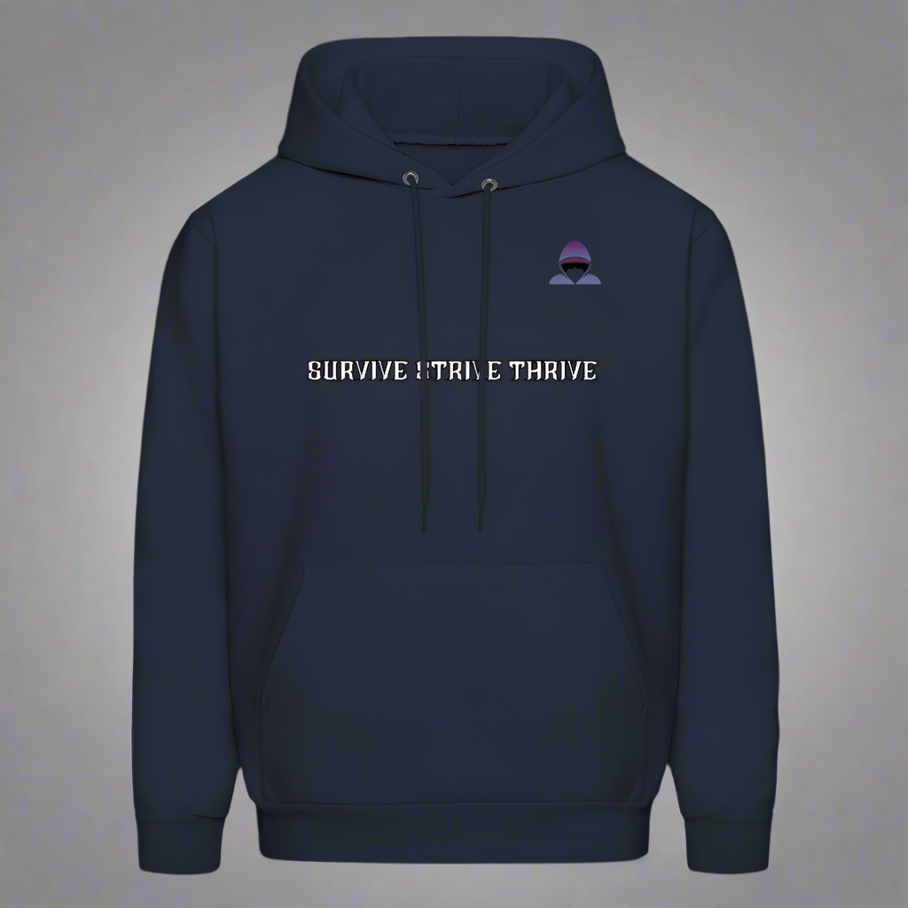 Boyz N The Hoodies Motto Navy Blue Hoodie Classic Design - navy