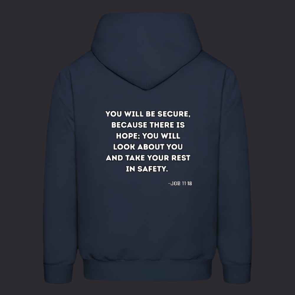'You will be secure' Navy Blue Hoodie Strive Collection - navy