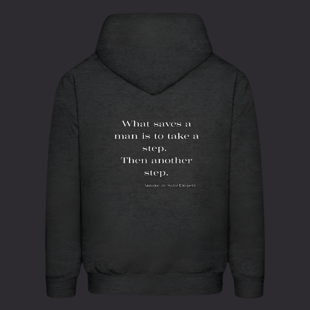 'What saves a man' Charcoal Gray Hoodie Survive Collection - charcoal grey