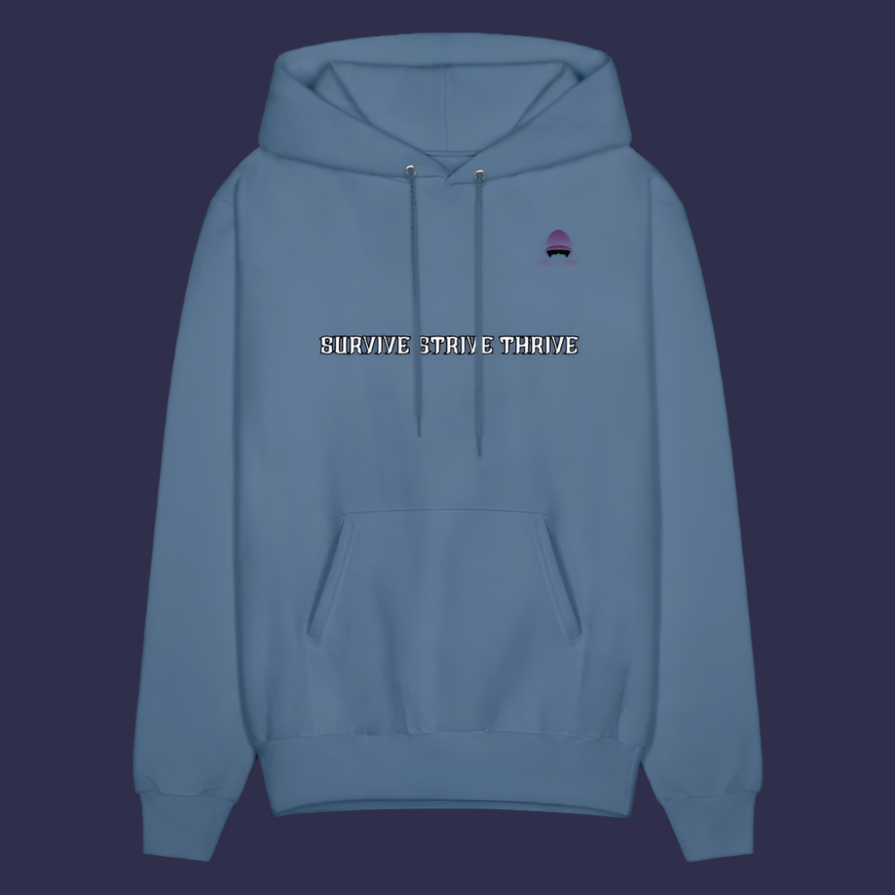 Boyz N The Hoodies Motto Denim Blue Hoodie Classic Design - denim blue