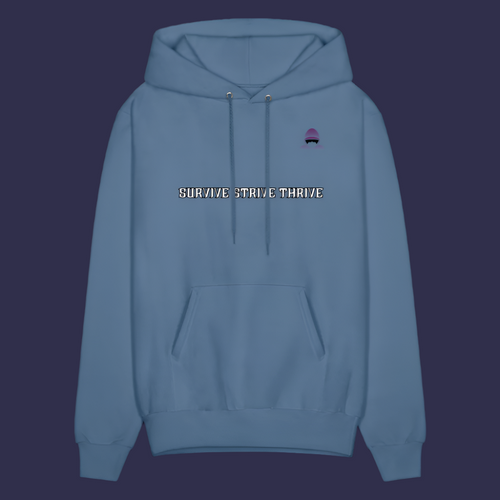 Boyz N The Hoodies Motto Denim Blue Hoodie Classic Design - denim blue