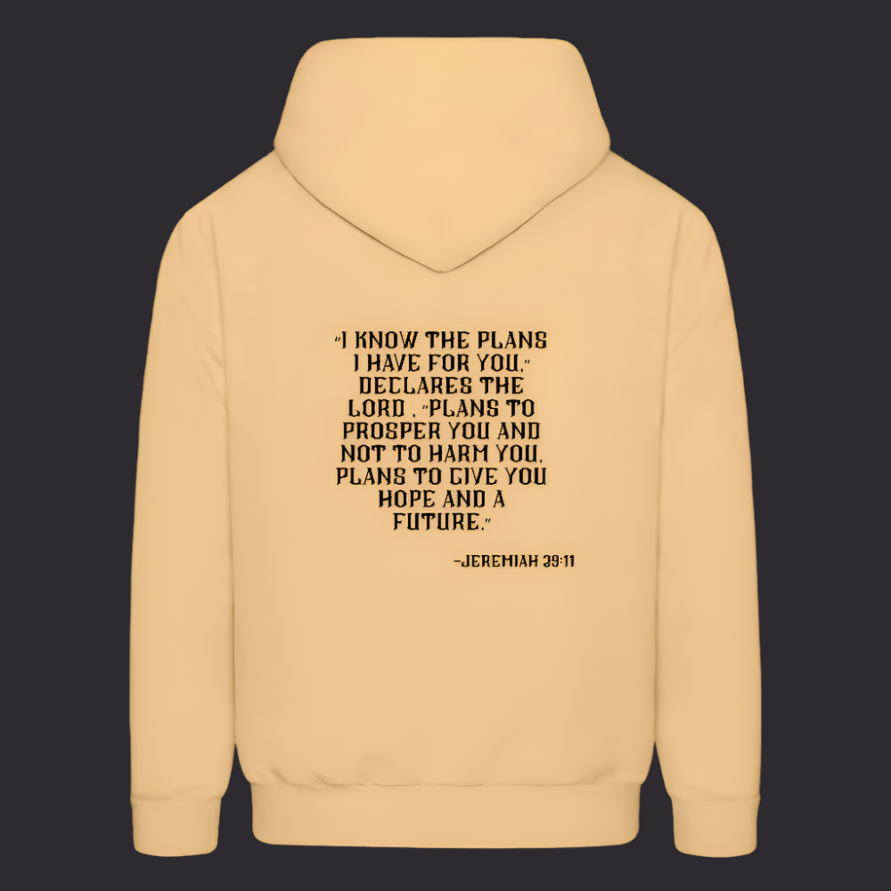 'I know the plans' Light Gold Hoodie Thrive Collection - light gold 