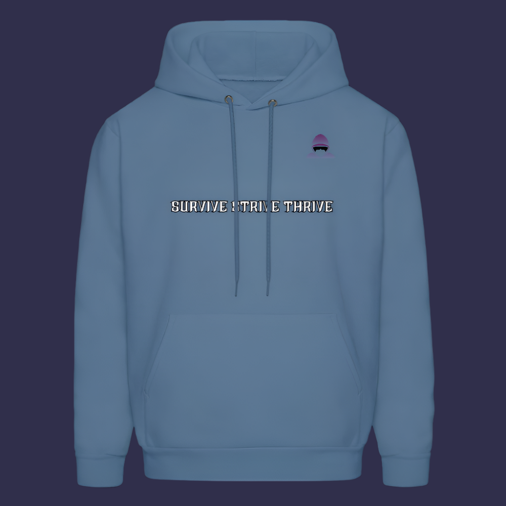 Boyz N The Hoodies Motto Denim Blue Hoodie Classic Design - denim blue