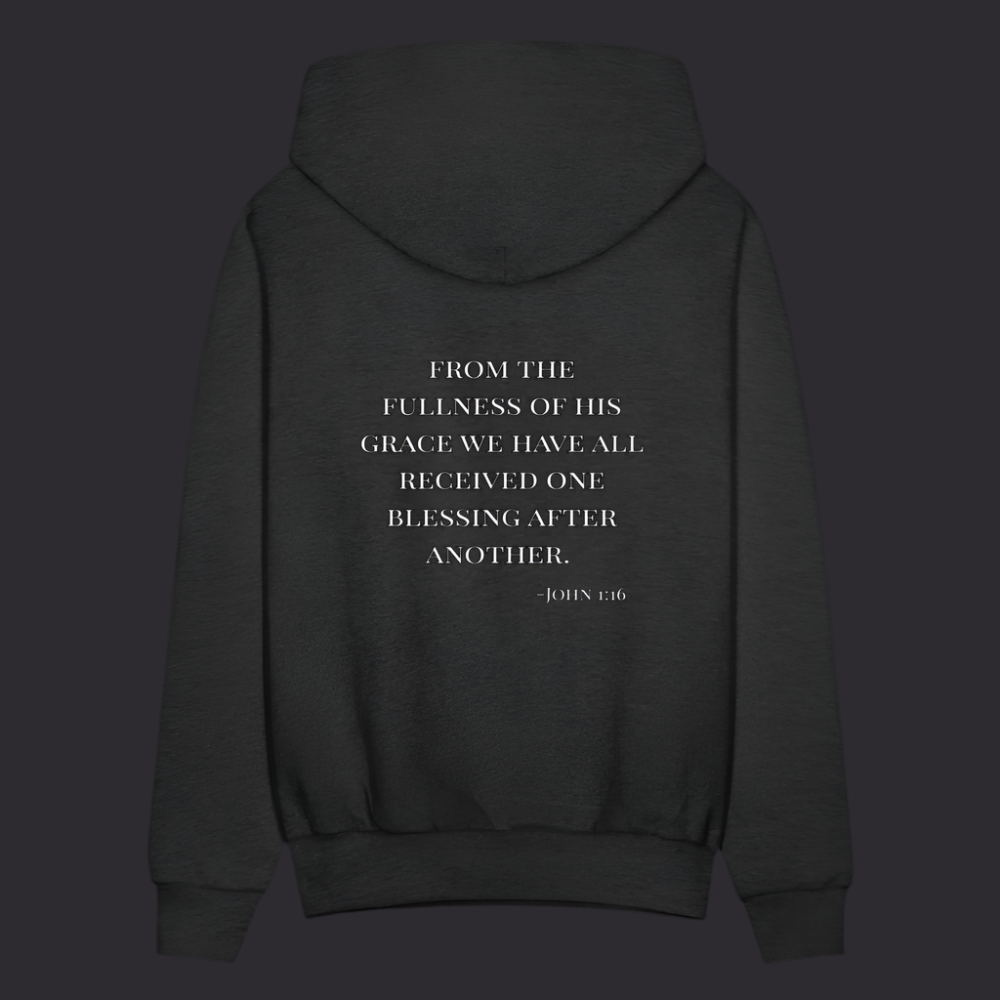 'Fullness of his Grace' Charcoal Gray Hoodie Thrive Collection - charcoal grey