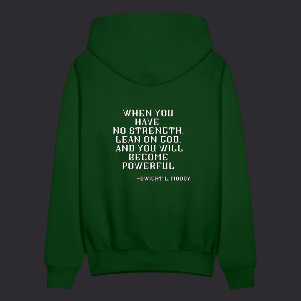 'Lean on God' Forest Green Hoodies Survive Collection - forest green