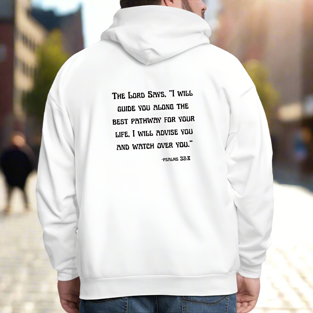 'I will guide you' Classic White Hoodie Thrive Collection - white