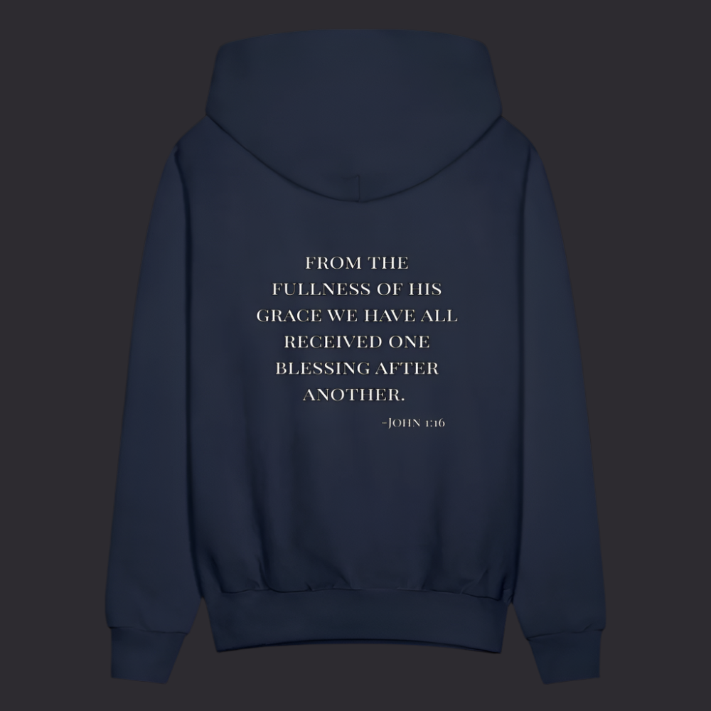 'Fullness of his Grace' Navy Blue Hoodie Thrive Collection - navy
