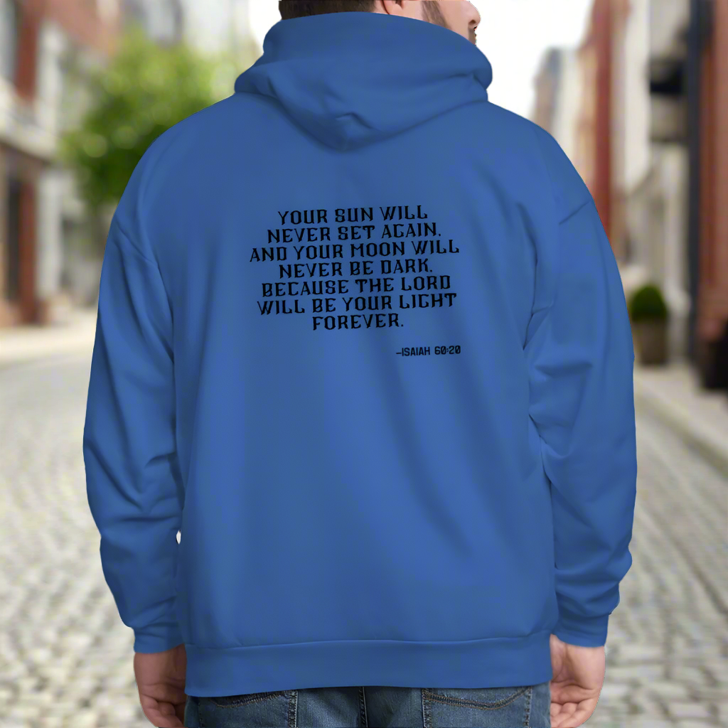 'Your sun will never set' Royal Blue Hoodie Thrive Collection - royal blue