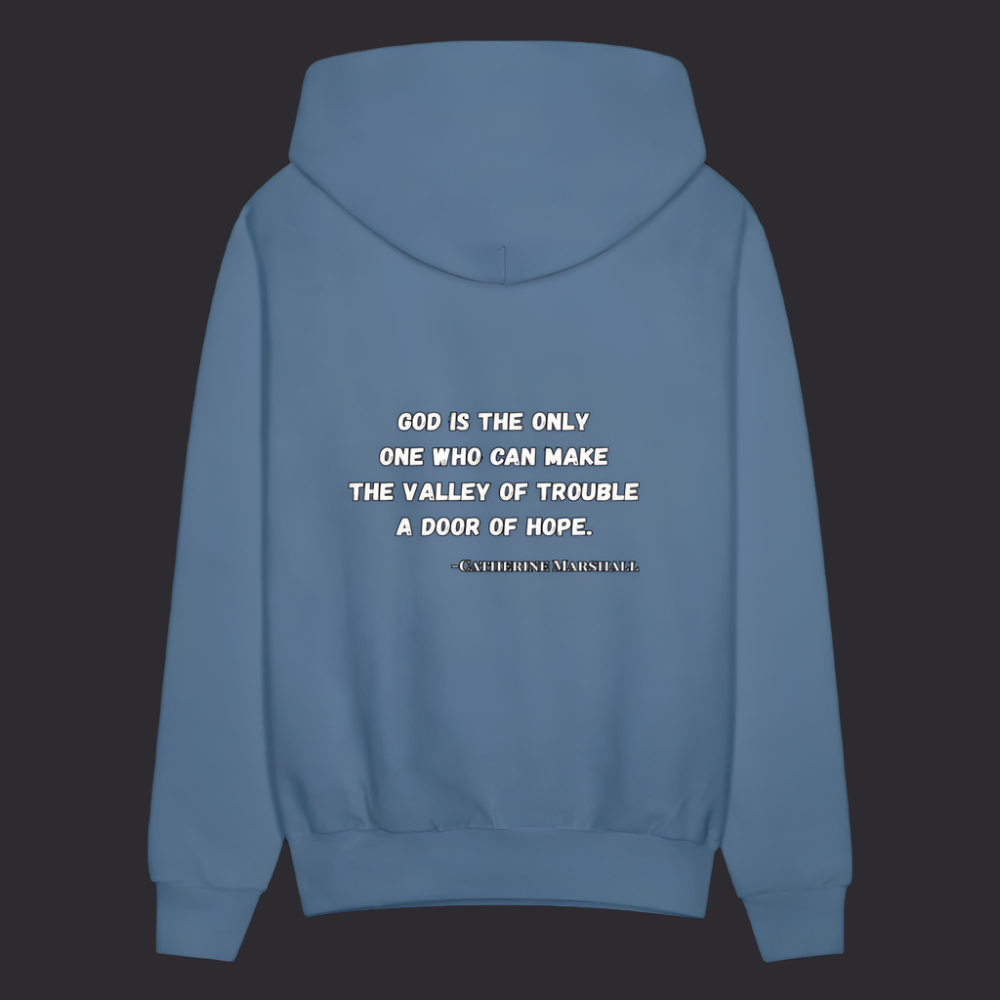 'God is the Only One' Denim Blue Hoodies Survive Collection - denim blue