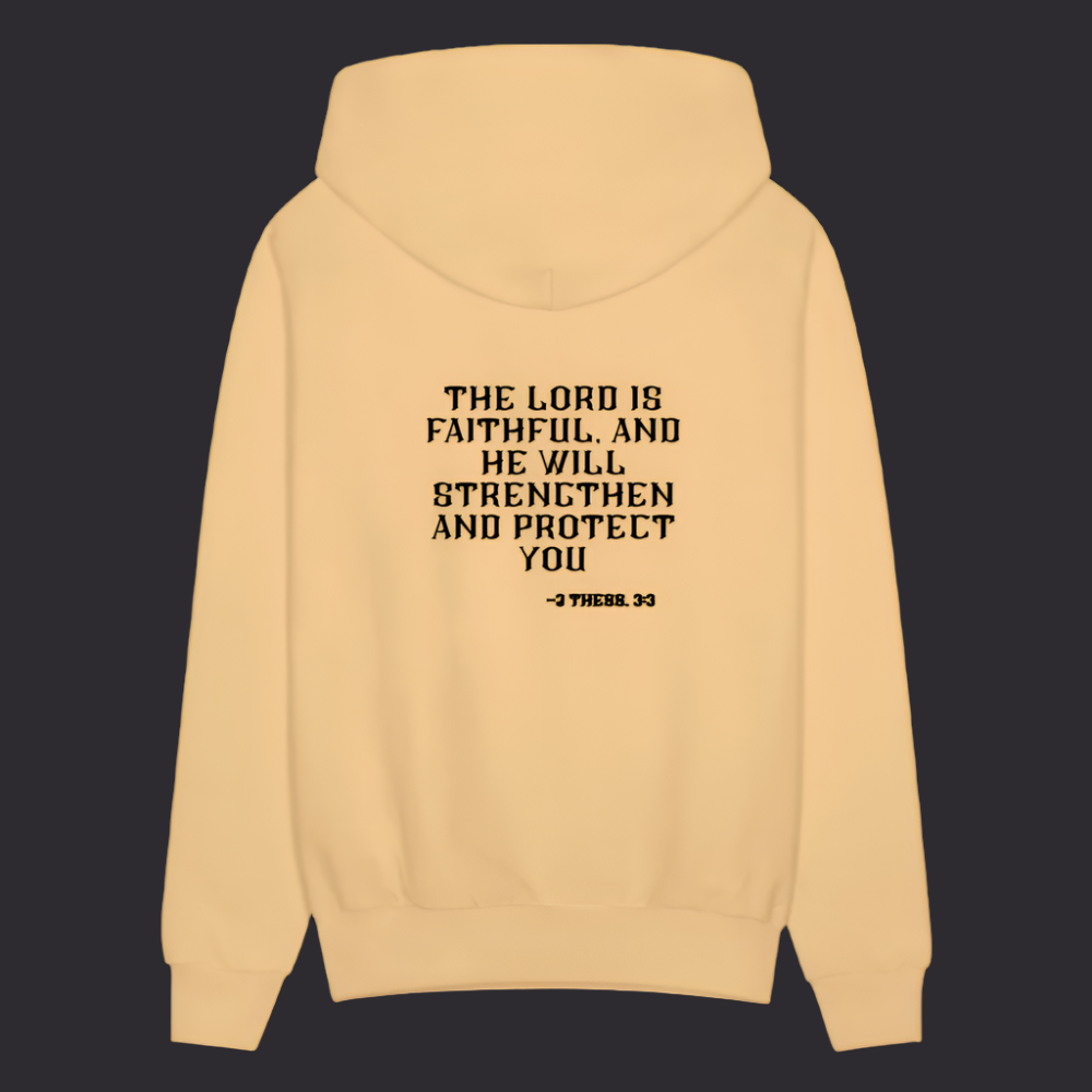 'The Lord Is Faithful' Light Gold Hoodie Survive Collection - light gold 