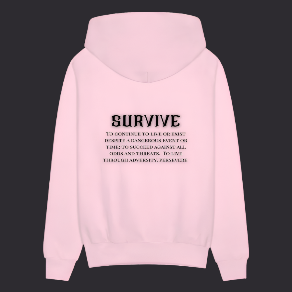 Boyz N The Hoodies Pink Survive Hoodie - pale pink