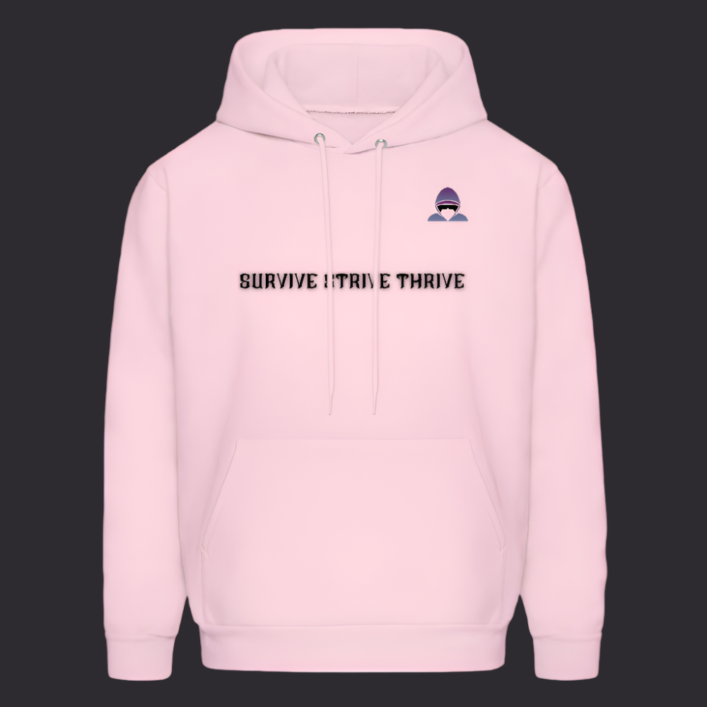Boyz N The Hoodies Motto Pink Hoodie with Classic Design - pale pink
