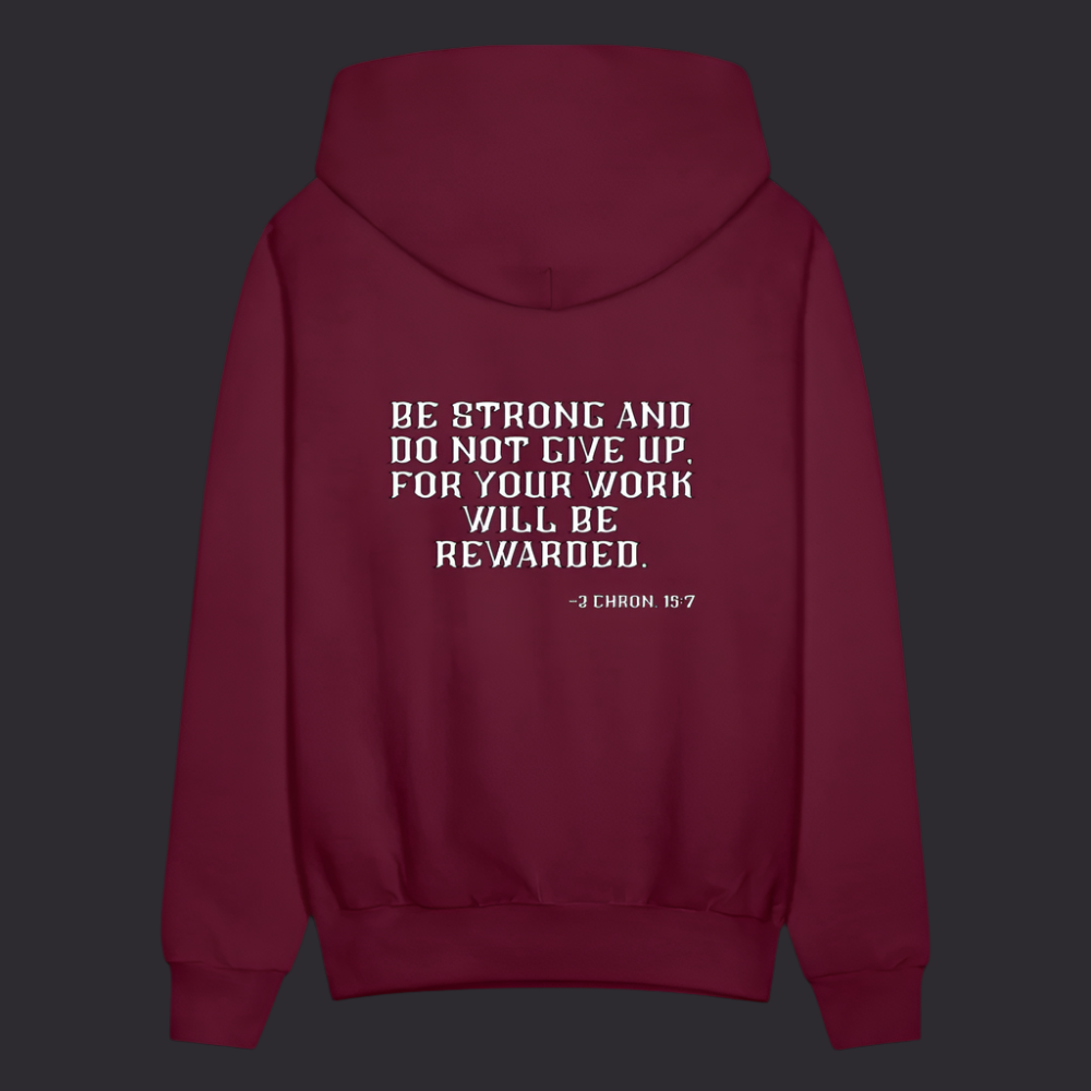 'Be Strong' Burgundy Hoodie Survive Collection - burgundy