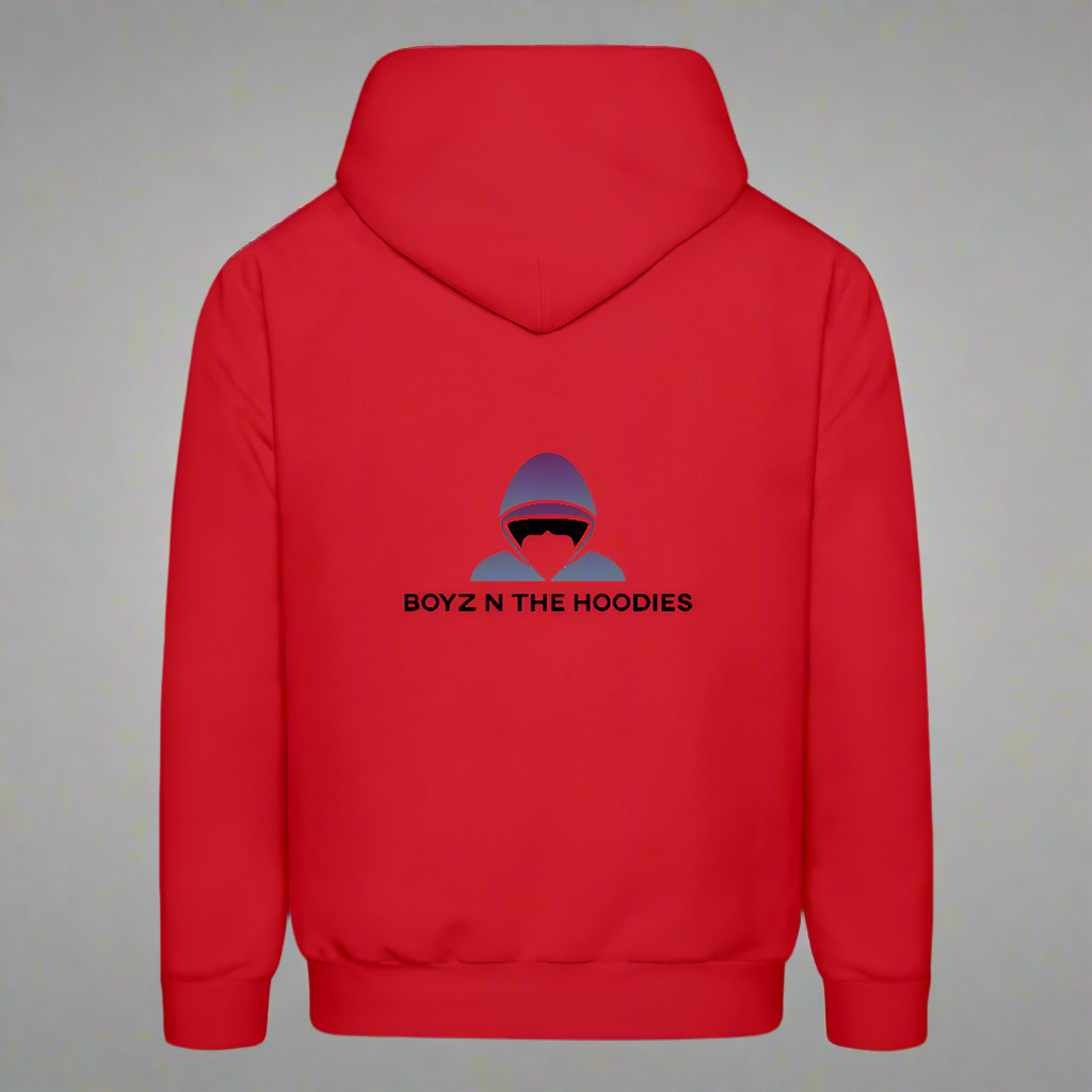 Boyz N The Hoodies Motto White Hoodie Classic Design - red