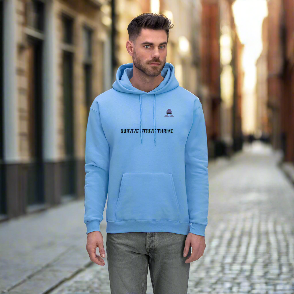 Boyz N The Hoodies Motto Carolina Blue Hoodie with Classic Design - carolina blue