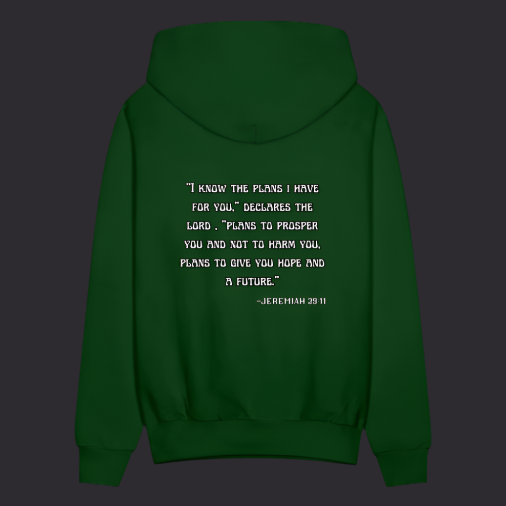 'I know the plans' Forest Green Hoodie Thrive Collection - forest green