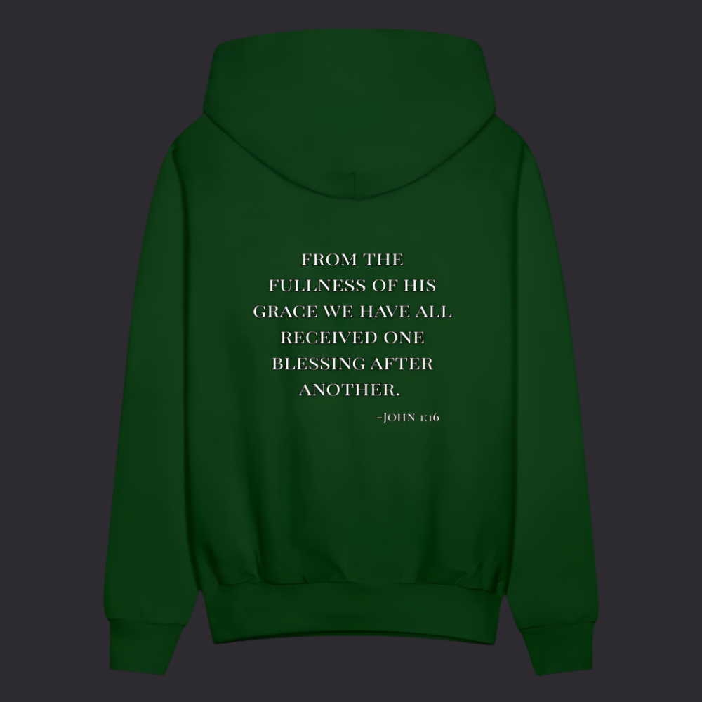 'Fullness of his Grace' Forest Green Hoodie Thrive Collection - forest green
