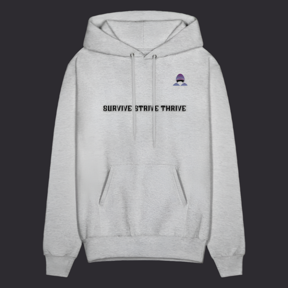 Boyz N The Hoodies Motto Gray Hoodie with Classic Design - heather gray