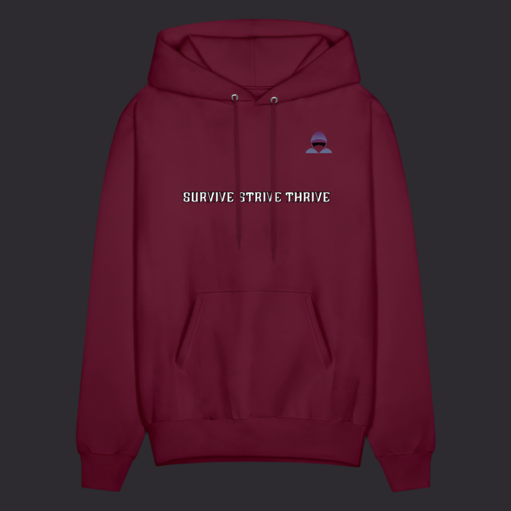 Boyz N The Hoodies Motto Burgundy Hoodie Classic Design - burgundy