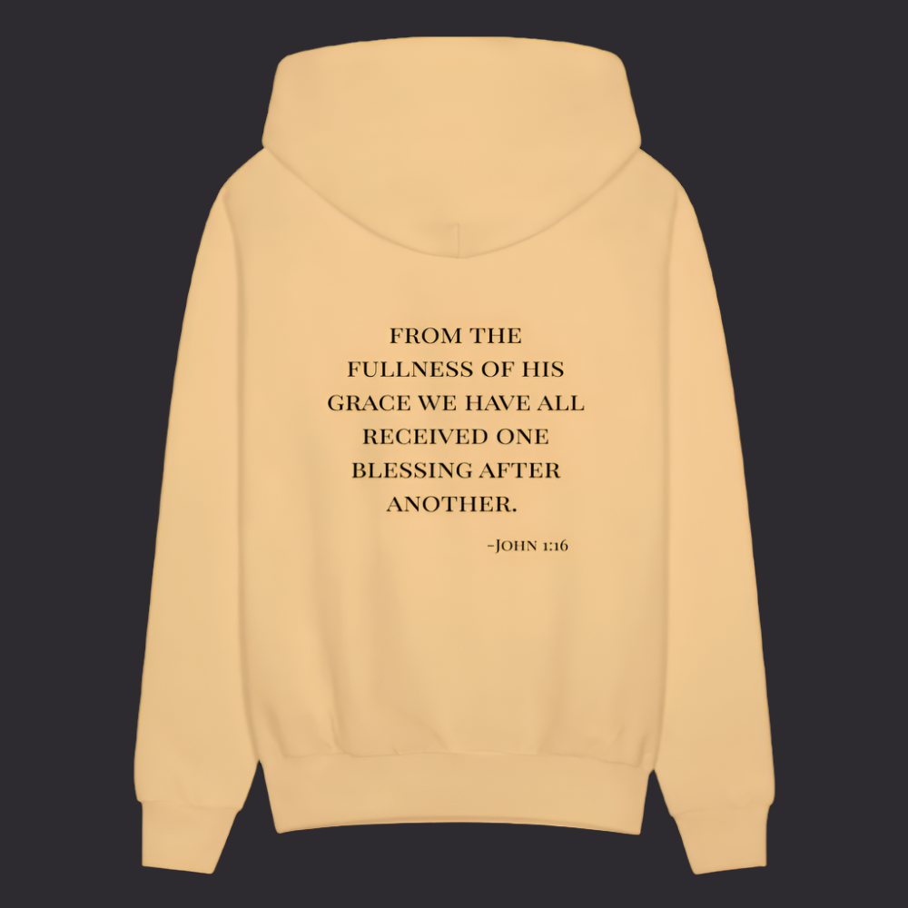 'Fullness of his Grace' Light Gold Hoodie Thrive Collection - light gold 