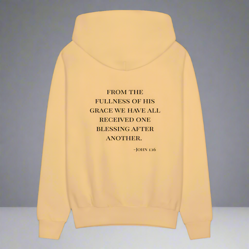 'Fullness of his Grace' Light Gold Hoodie Thrive Collection - light gold 