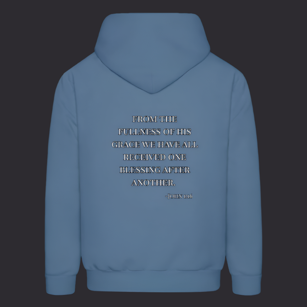 'Fullness of his Grace' Denim Blue Hoodie Thrive Collection - denim blue