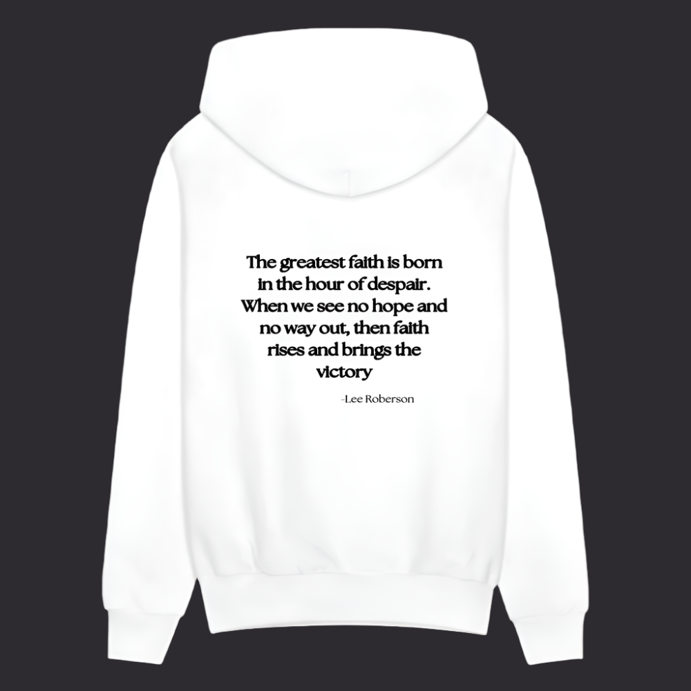 'The Greatest Faith' Classic White Hoodie Survive Collection - white