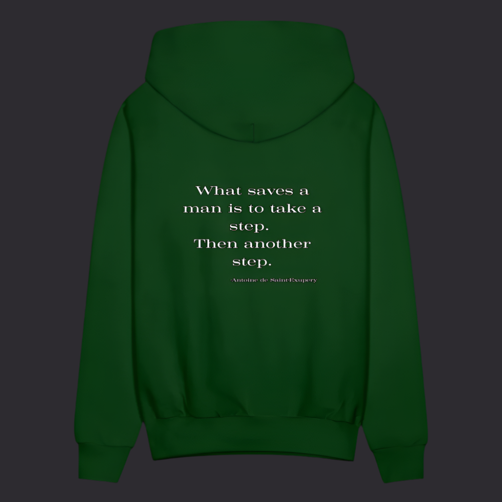 'What saves a man' Forest Green Hoodie Survive Collection - forest green