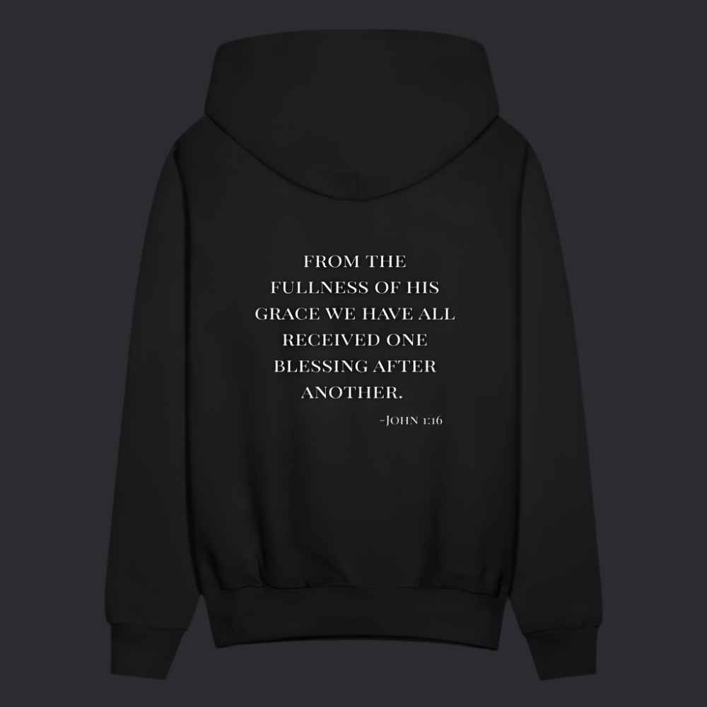 'Fullness of his Grace' Classic Black Hoodie Thrive Collection - black