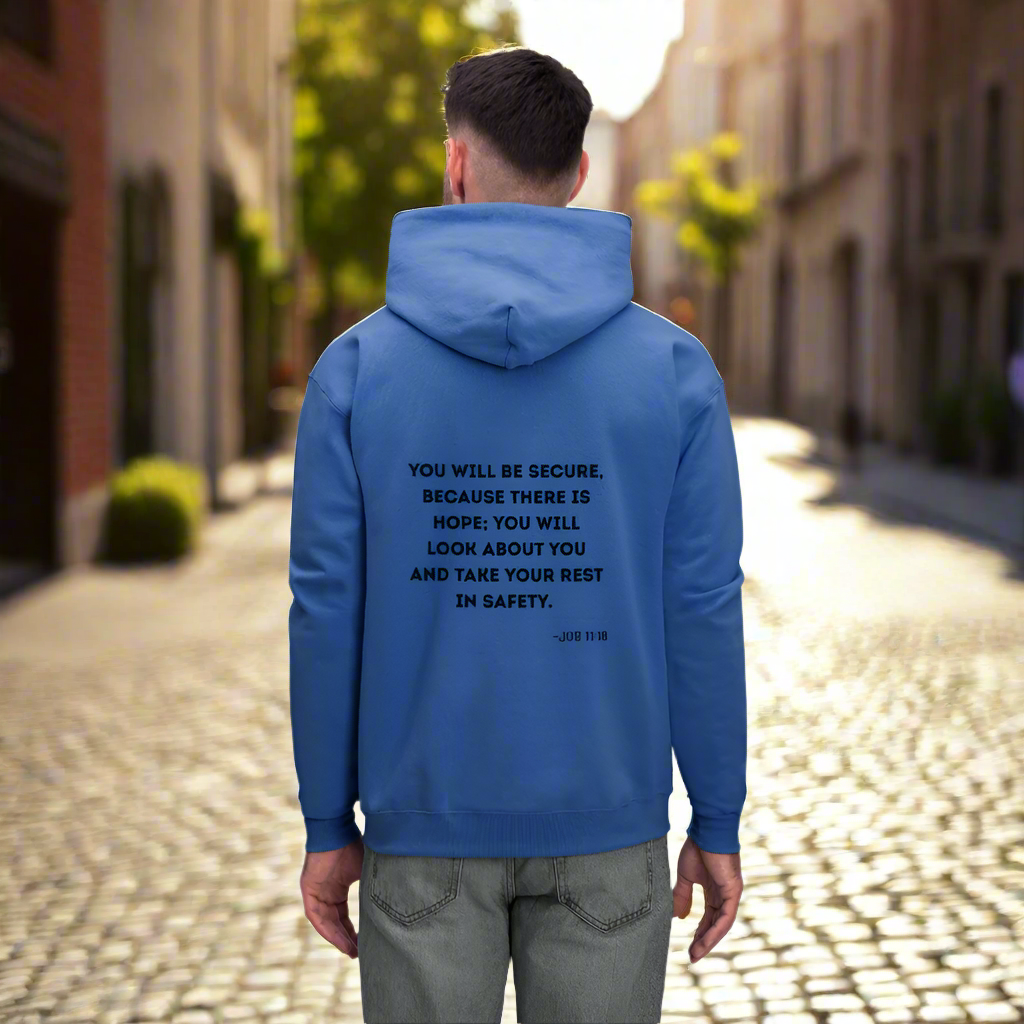 'You will be secure' Royal Blue Hoodie Strive Collection - royal blue