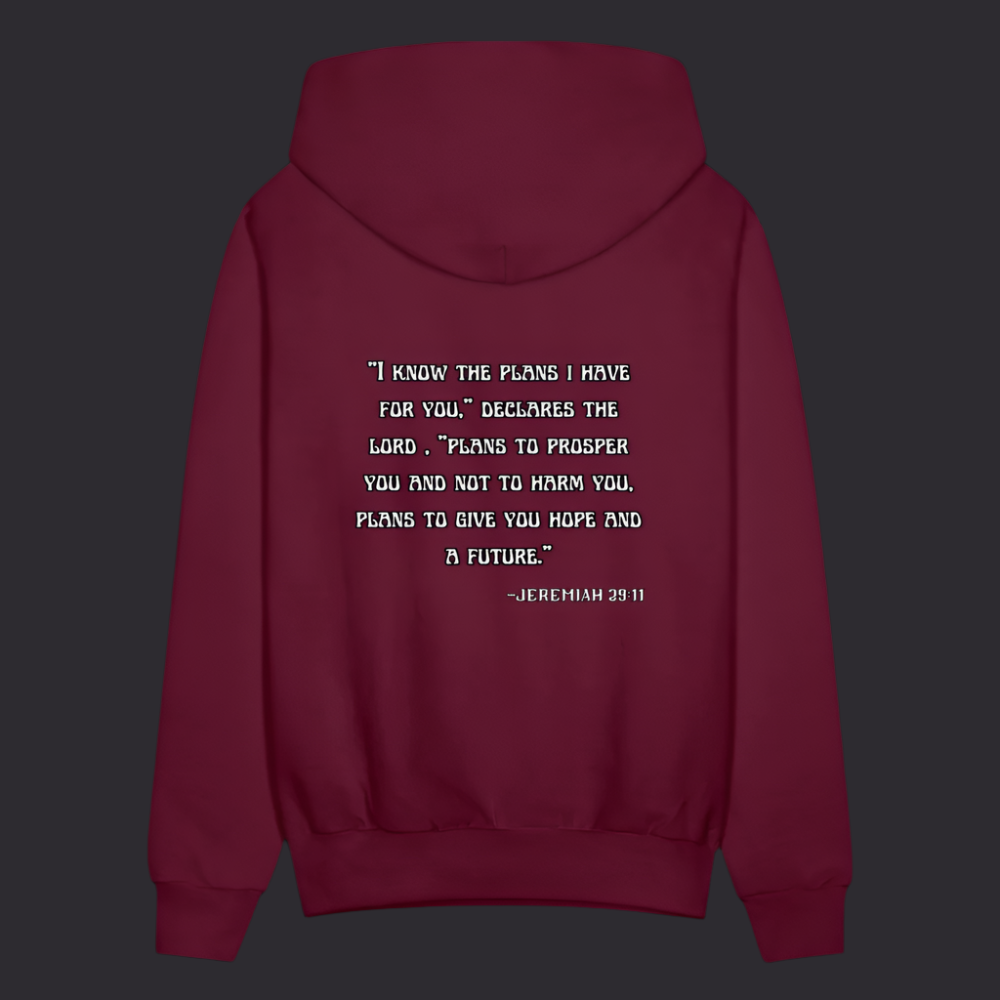 'I know the plans' Burgundy Hoodie Thrive Collection - burgundy