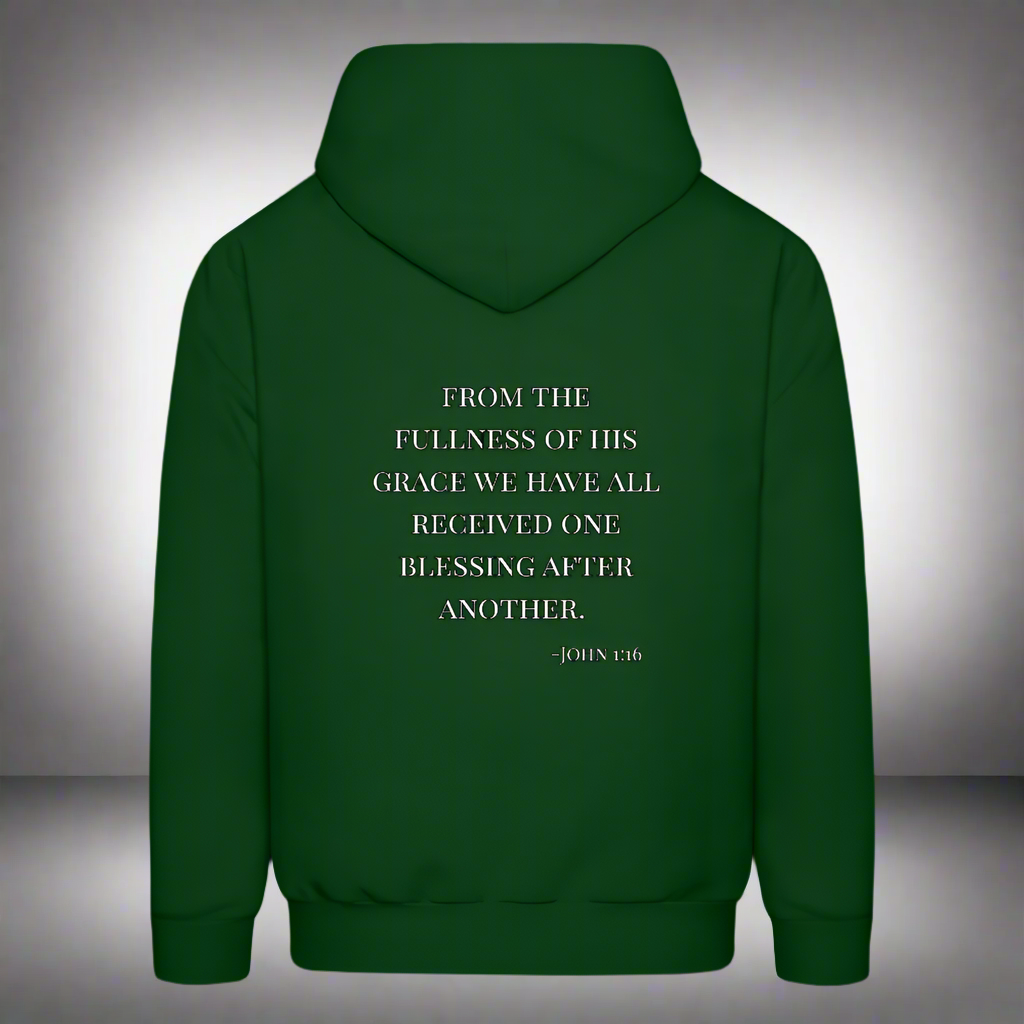 'Fullness of his Grace' Forest Green Hoodie Thrive Collection - forest green