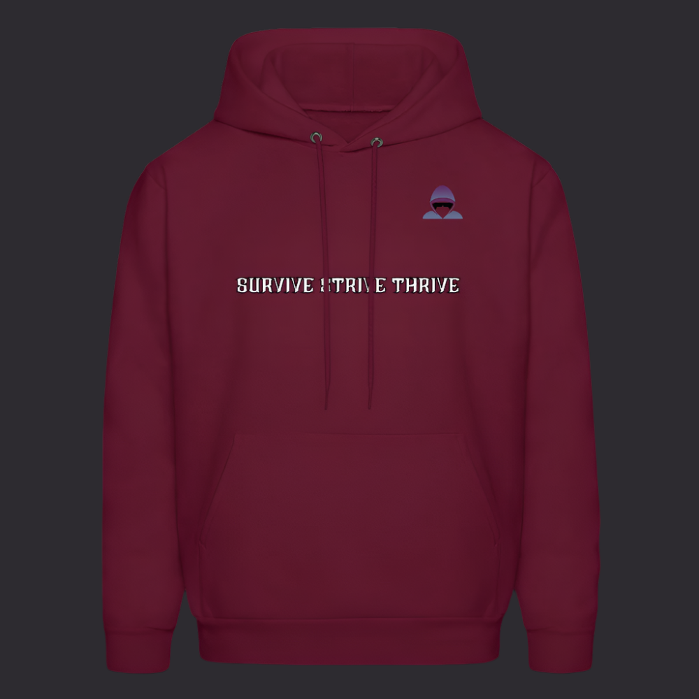 Boyz N The Hoodies Motto Burgundy Hoodie Classic Design - burgundy