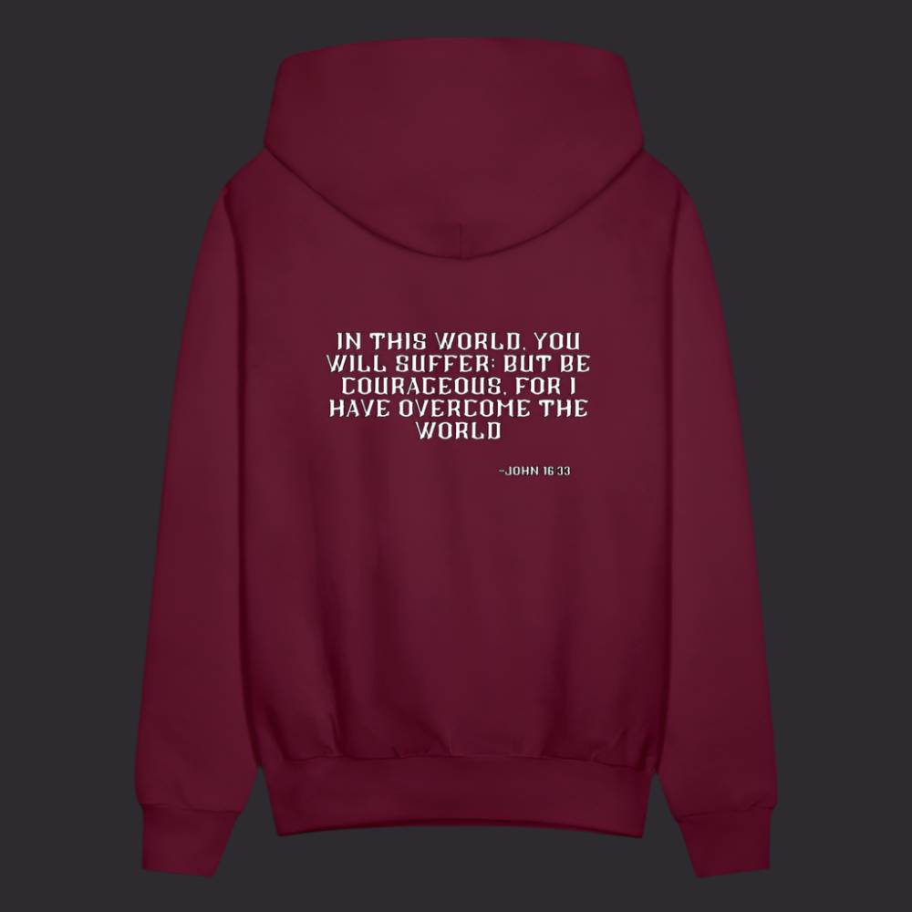 'Be Courageous' Burgundy Hoodie Survive Collection - burgundy