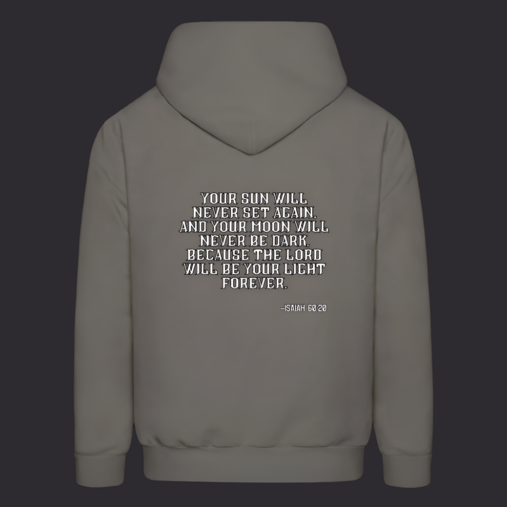 'Your sun will never set' Asphalt Gray Hoodie Thrive Collection - asphalt gray